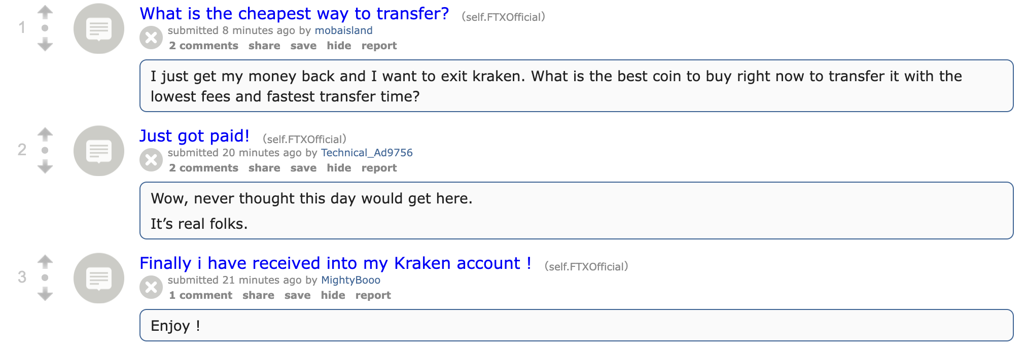 FTX пайдаланушылары Kraken төлемдерін растады
