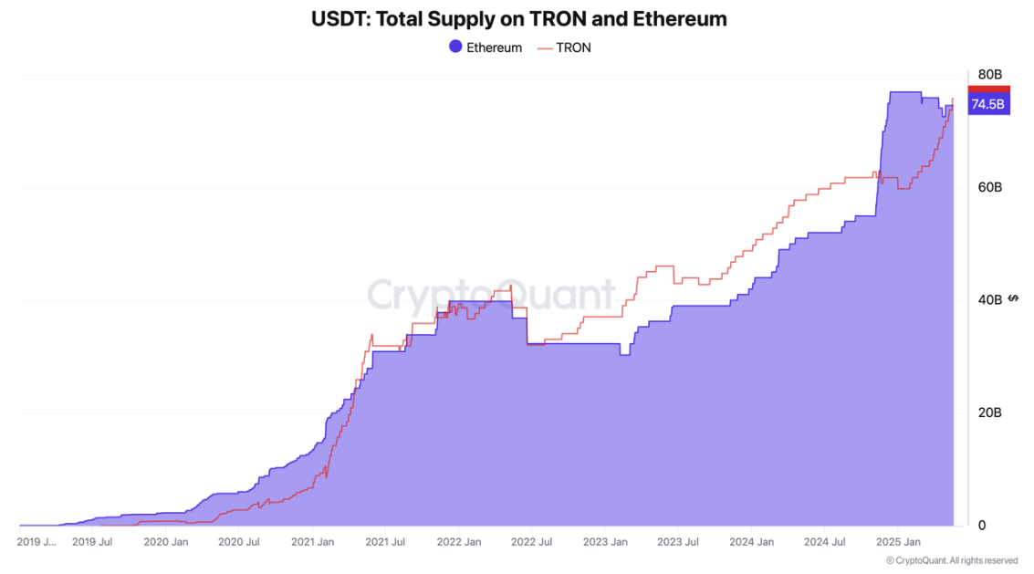 Tron мен Ethereum-дағы USDT ұсынысы