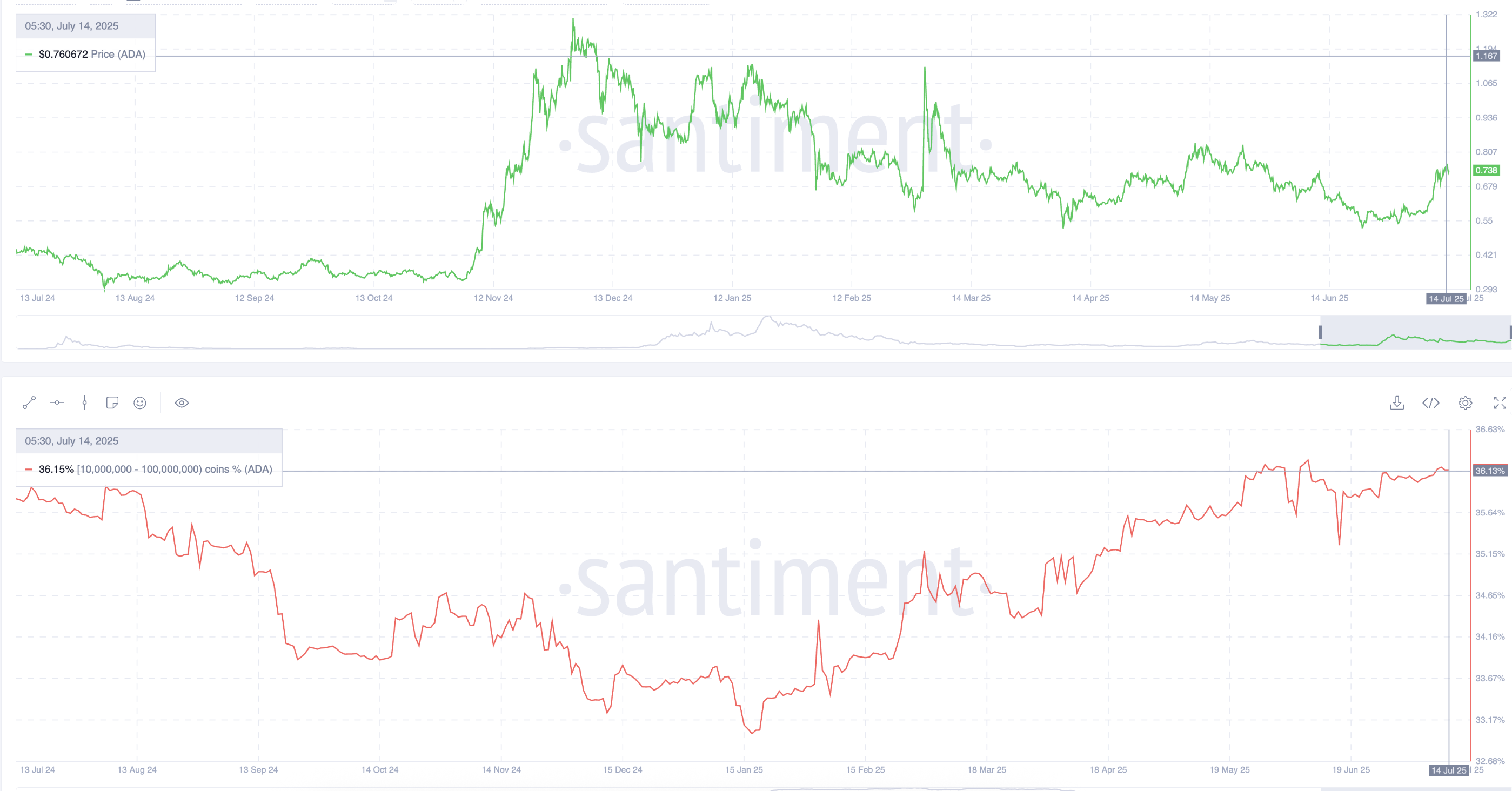 Cardano бағасы және кит әмияндары